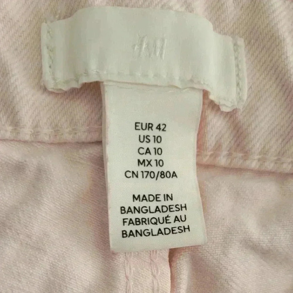 H&M Size 10 Pink Wide Leg Jeans - Picture 4 of 7